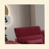 Canapé d'angle convertible rouge angle droit 4 places FABLE 