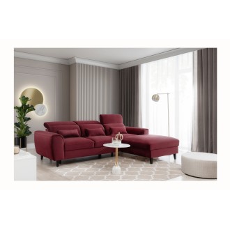 Canapé d'angle convertible rouge angle droit 4 places FABLE 