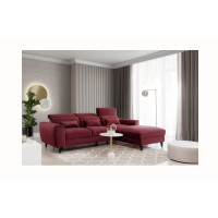 Canapé d'angle convertible rouge angle droit 4 places FABLE 