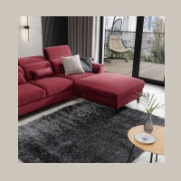 Canapé d'angle convertible rouge angle droit 4 places FABLE 