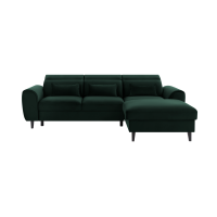Canapé d'angle convertible vert foncé angle droit 4 places FABLE 