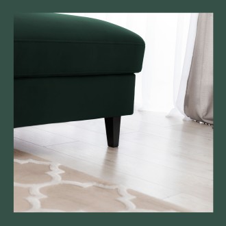 Canapé d'angle convertible vert foncé angle droit 4 places FABLE 