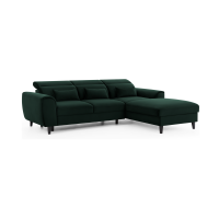 Canapé d'angle convertible vert foncé angle droit 4 places FABLE 