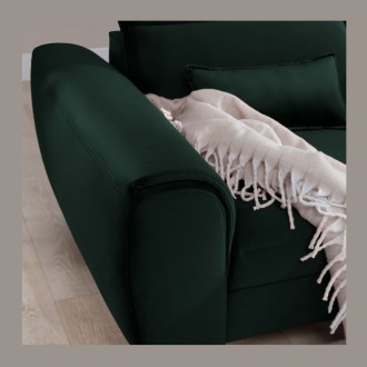 Canapé d'angle convertible vert foncé angle droit 4 places FABLE 