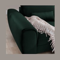 Canapé d'angle convertible vert foncé angle droit 4 places FABLE 