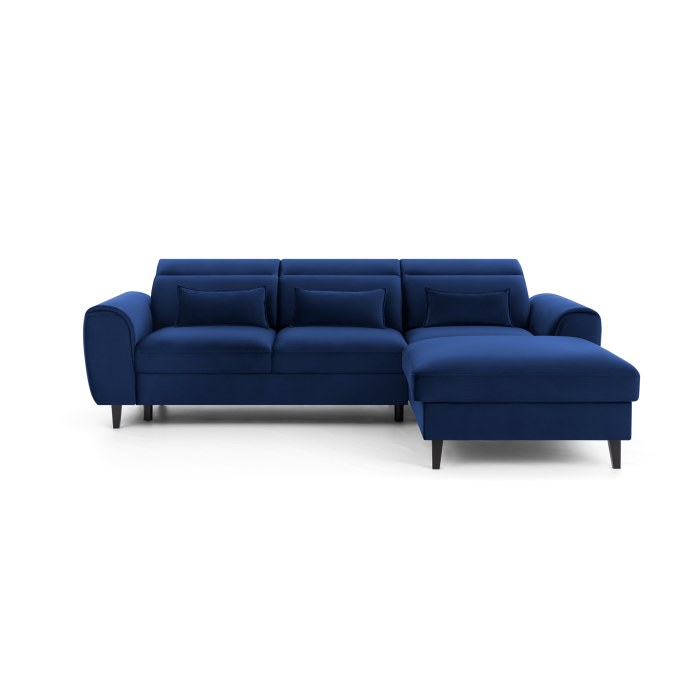 Canapé d'angle convertible bleu marine angle droit 4 places FABLE 