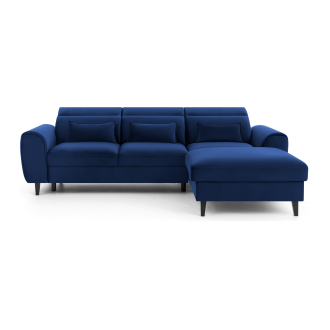 Canapé d'angle convertible bleu marine angle droit 4 places FABLE 