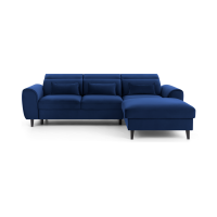 Canapé d'angle convertible bleu marine angle droit 4 places FABLE 