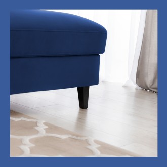 Canapé d'angle convertible bleu marine angle droit 4 places FABLE 