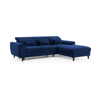 Canapé d'angle convertible bleu marine angle droit 4 places FABLE 