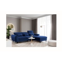 Canapé d'angle convertible bleu marine angle droit 4 places FABLE 