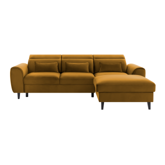 Canapé d'angle convertible jaune angle droit 4 places FABLE 