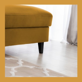Canapé d'angle convertible jaune angle droit 4 places FABLE 