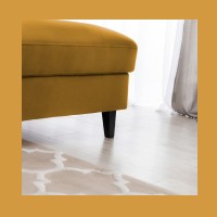 Canapé d'angle convertible jaune angle droit 4 places FABLE 