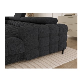 Canapé panoramique convertible Gris foncé angle gauche FERARIA 358x93x202cm 