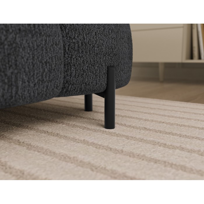 Canapé panoramique convertible Gris foncé angle gauche FERARIA 358x93x202cm 