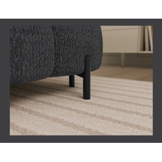 Canapé panoramique convertible Gris foncé angle gauche FERARIA 358x93x202cm 