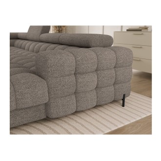 Canapé panoramique convertible Beige foncé angle gauche FERARIA 358x93x202cm 