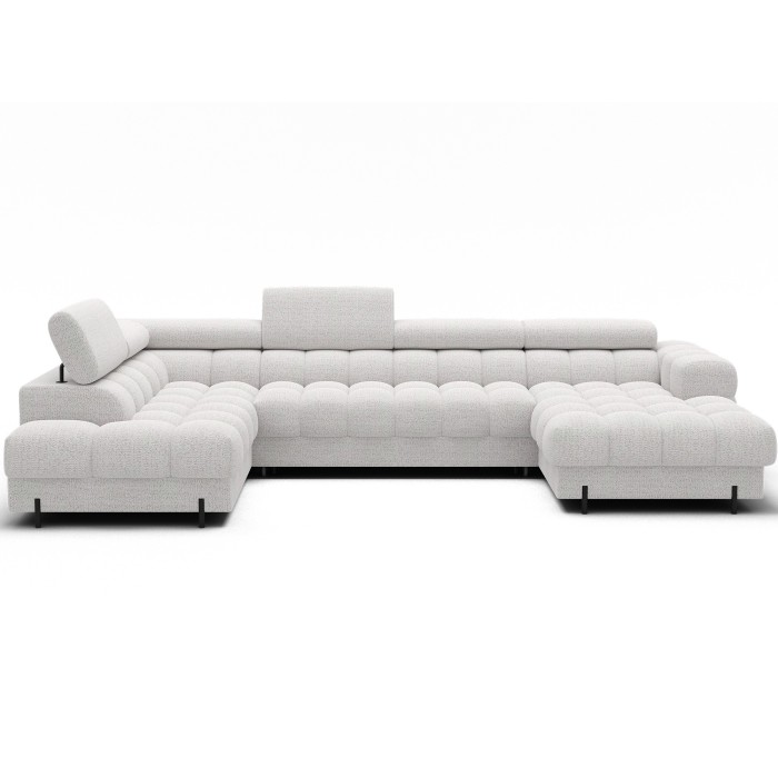 Canapé panoramique convertible Blanc angle gauche FERARIA 358x93x202cm 