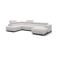 Canapé panoramique convertible Blanc angle gauche FERARIA 358x93x202cm 