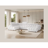 Canapé panoramique convertible Blanc angle gauche FERARIA 358x93x202cm 