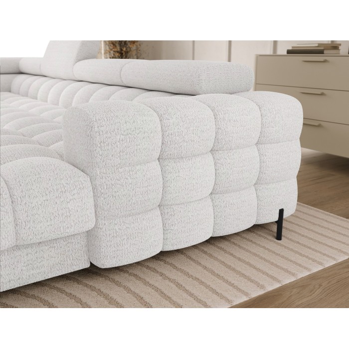 Canapé panoramique convertible Blanc angle gauche FERARIA 358x93x202cm 