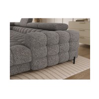 Canapé panoramique convertible Gris chiné angle gauche FERARIA 358x93x202cm 