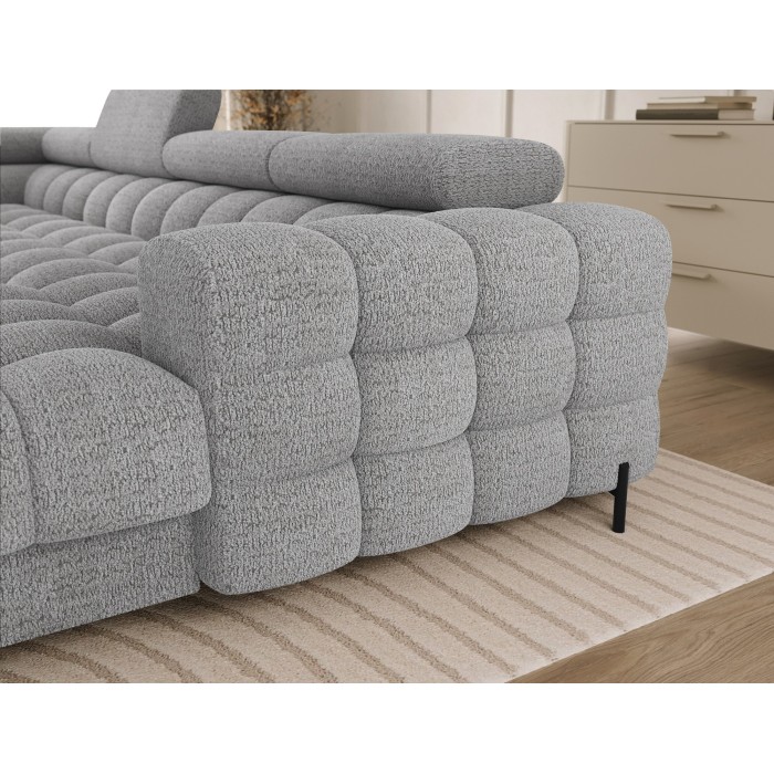 Canapé panoramique convertible Gris clair angle gauche FERARIA 358x93x202cm 