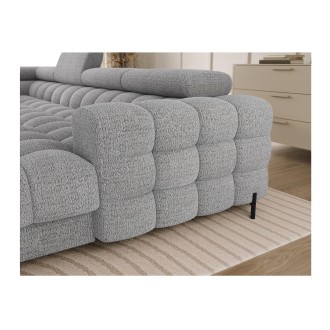 Canapé panoramique convertible Gris clair angle gauche FERARIA 358x93x202cm 