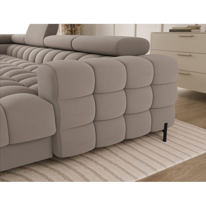 Canapé panoramique convertible Beige angle gauche FERARIA 358x93x202cm 
