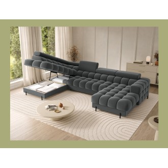 Canapé panoramique Gris foncé angle gauche FERARIA salon contemporain 