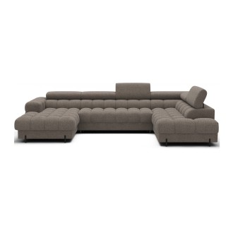 Canapé panoramique convertible Beige foncé angle droit FERARIA 358x93x202cm 
