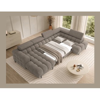 Canapé panoramique convertible Beige foncé angle droit FERARIA 358x93x202cm 