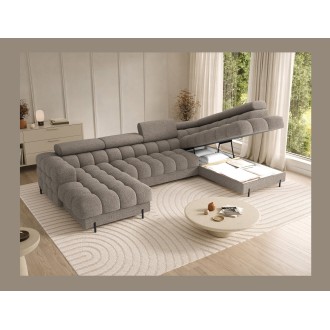 Canapé panoramique convertible Beige foncé angle droit FERARIA 358x93x202cm 