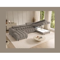 Canapé panoramique convertible Beige foncé angle droit FERARIA 358x93x202cm 