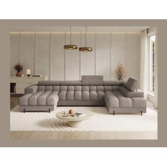 Canapé panoramique convertible Beige foncé angle droit FERARIA 358x93x202cm 