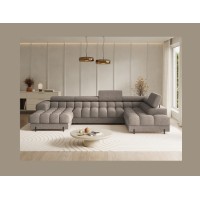 Canapé panoramique convertible Beige foncé angle droit FERARIA 358x93x202cm 