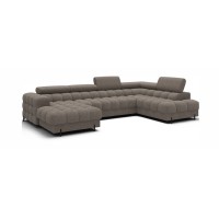 Canapé panoramique convertible Beige foncé angle droit FERARIA 358x93x202cm 