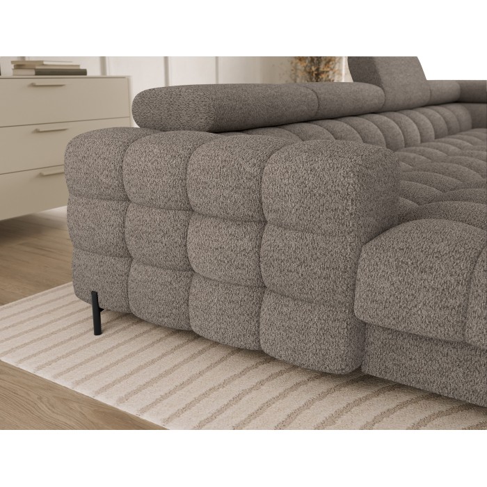 Canapé panoramique convertible Beige foncé angle droit FERARIA 358x93x202cm 