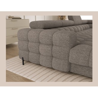 Canapé panoramique convertible Beige foncé angle droit FERARIA 358x93x202cm 