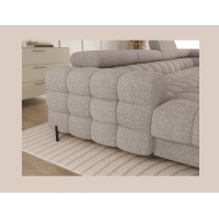 Canapé panoramique convertible Beige clair angle droit FERARIA 358x93x202cm 