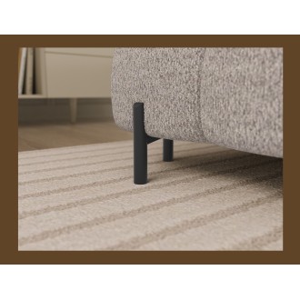 Canapé panoramique convertible Beige clair angle droit FERARIA 358x93x202cm 