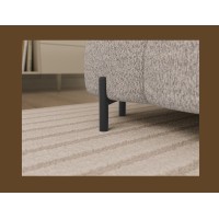 Canapé panoramique convertible Beige clair angle droit FERARIA 358x93x202cm 