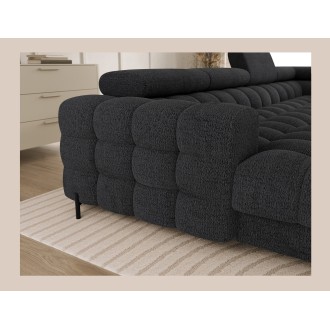 Canapé panoramique convertible Charbon angle droit FERARIA 358x93x202cm 