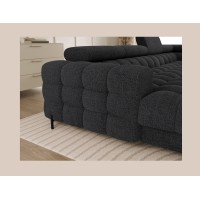 Canapé panoramique convertible Charbon angle droit FERARIA 358x93x202cm 