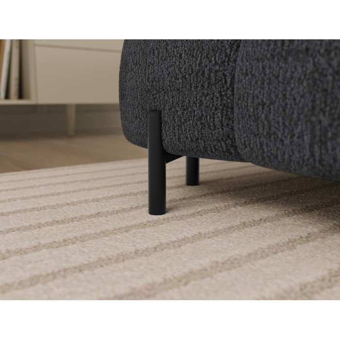 Canapé panoramique convertible Charbon angle droit FERARIA 358x93x202cm 