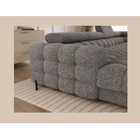 Canapé panoramique convertible Gris chiné angle droit FERARIA 358x93x202cm 