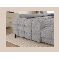 Canapé panoramique convertible Gris chiné clair angle droit FERARIA 358x93x202cm 