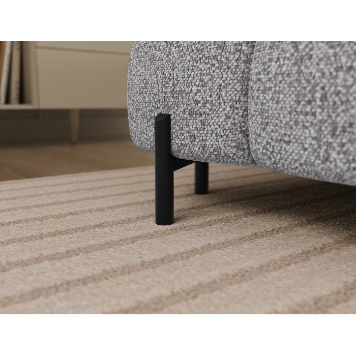 Canapé panoramique convertible Gris chiné clair angle droit FERARIA 358x93x202cm 