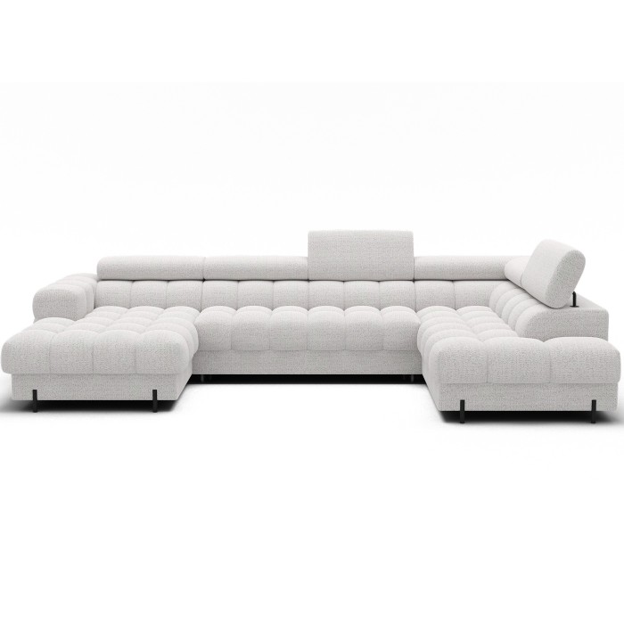 Canapé panoramique convertible Blanc angle droit FERARIA 358x93x202cm 